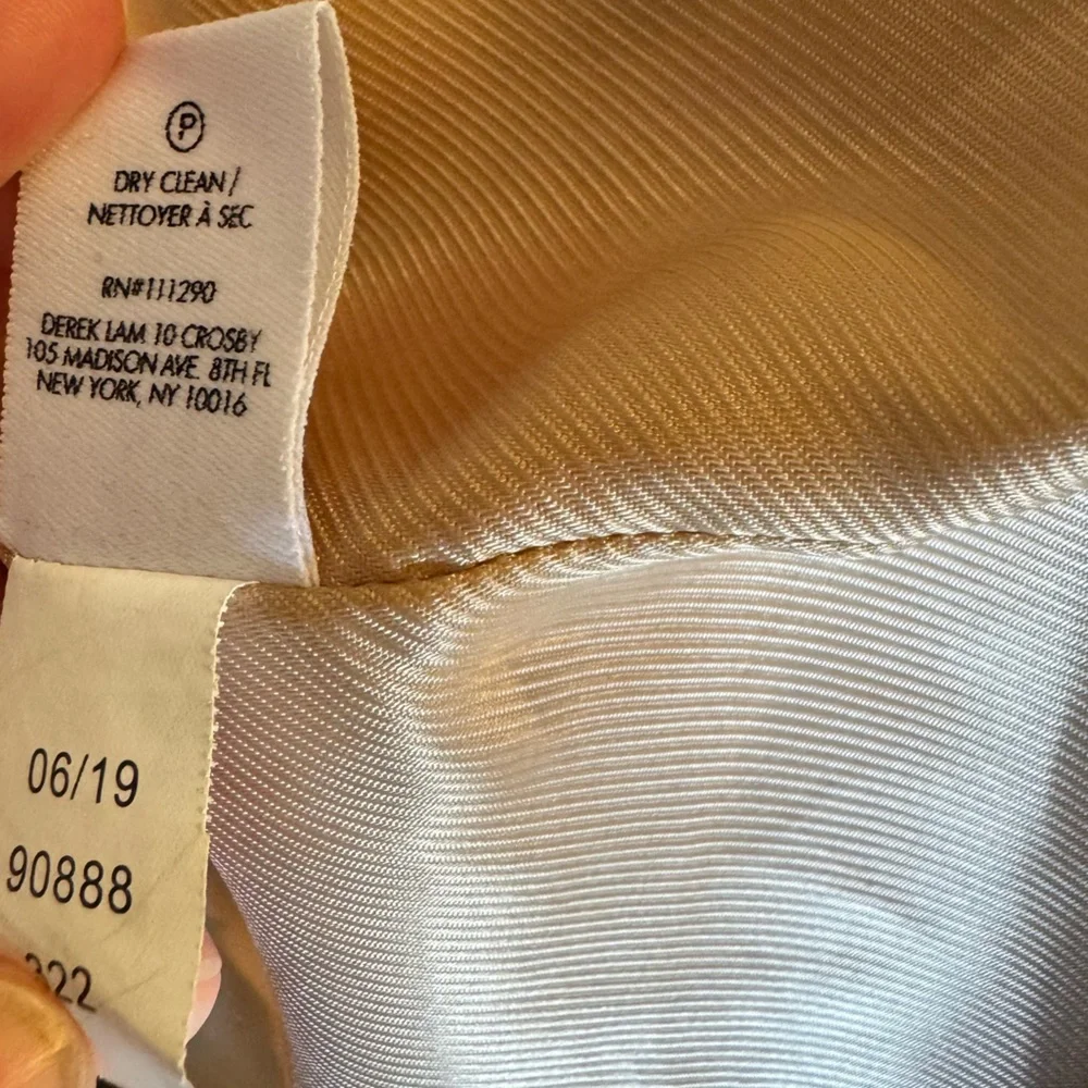 Derek Lam 10 Crosby Tan & Red Color-Blocked Wool-Blend Coat | Size 2 - Picture 7 of 8